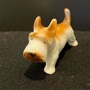 Vintage Tan & White Scottish Terrier Figurine Made in Japan